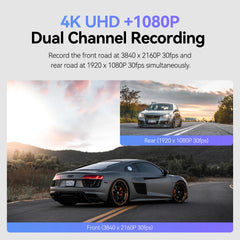 4K Ultra HD Dual Dash Cam | Sony 8MP Night Vision & Buffered Parking