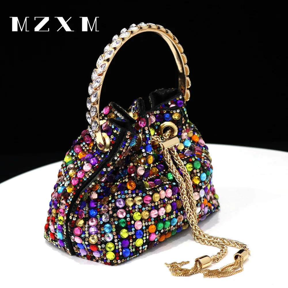 Rhinestone Bucket Design Evening Bag