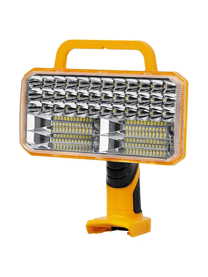 4200LM Cordless LED Work Light for Dewalt 20V MAX 3 Brightness Modes 90° Adjustable Head 5V/2.1A USB Port - Yellow