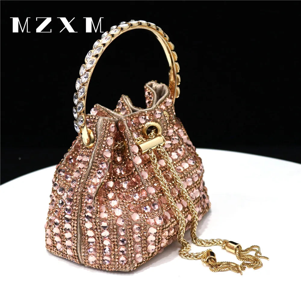 Rhinestone Bucket Design Evening Bag