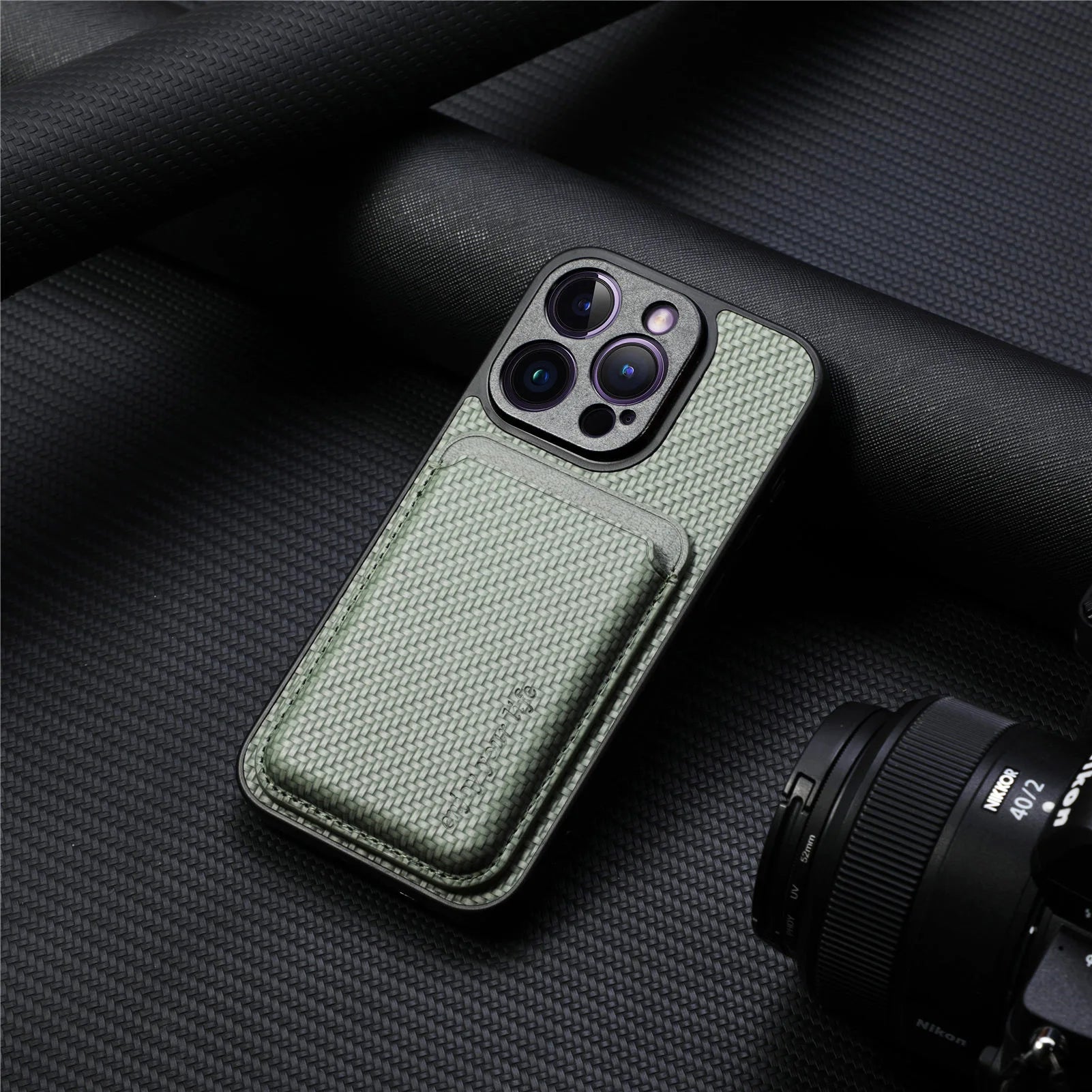 Carbon Fiber Style PU Leather MagSafe Case for iPhone 17 Air / Series (LM2) by Snagg A Phone Case