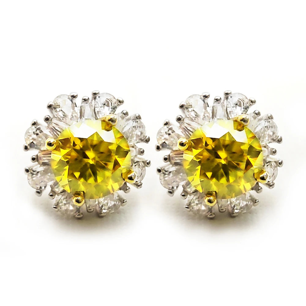 Red Moissanite Stud Earrings