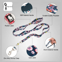 Floral Pet Leash with Neoprene Padded Handle by Snagg A Leash