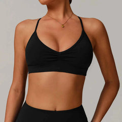 Women's Shockproof Sports Bra | Anti-Sweat Breathable Push-Up Yoga Crop Top Gym Workout Fitness