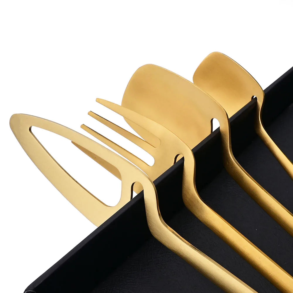 32pcs Black Matte Cutlery Set by Snagg A Dinnerware