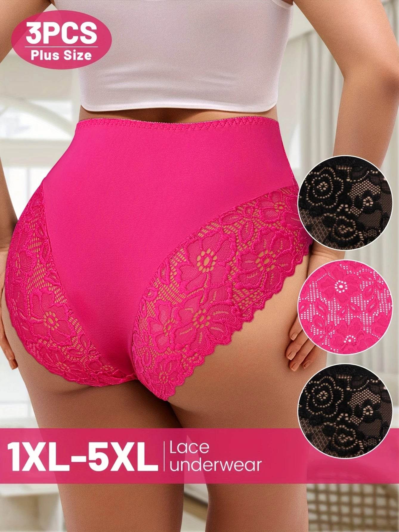 3-Pack Plus Size High-Waist Panties - SnaggIt