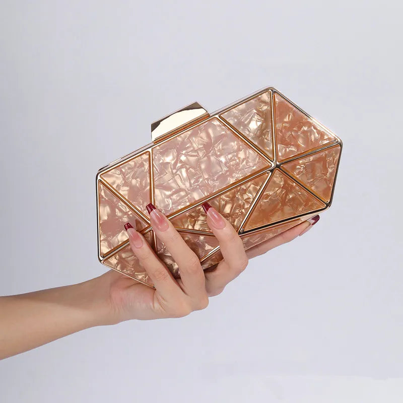Luxury Acrylic Rhombus Evening Clutch