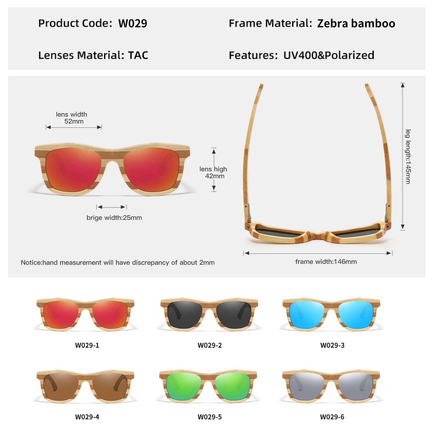 Natural Zebra Bamboo Wooden Sunglasses by Snagg It Sunglasses