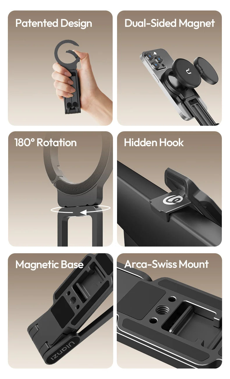 MagLock Foldable Tripod Phone Holder Stand by Snagg A Tripod