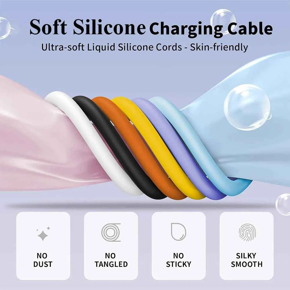 USB-A to USB-C Fast Charging Cable 15W 3A | Liquid Silicone Soft Cable 1.2M/2M for Samsung Xiaomi Huawei