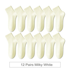 12 Pair Soft Cotton Ankle Colourful Socks Everyday Breathable Set