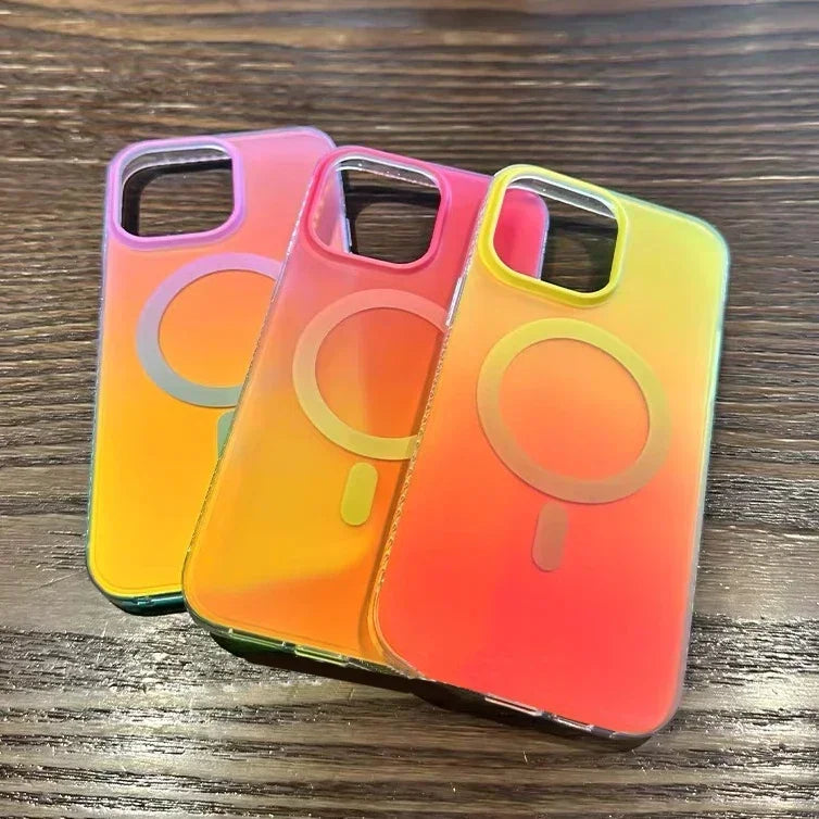 Laser Gradient MagSafe Shockproof Case – for iPhone 16 Series - Phone Cases & Covers