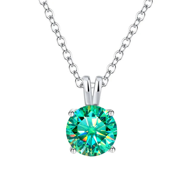 1–3ct Colorful Moissanite Pendant Necklace