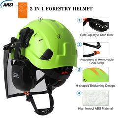 Forestry Safety Helmet With Earmuffs Face Shield by Snagg A Safety Helmet