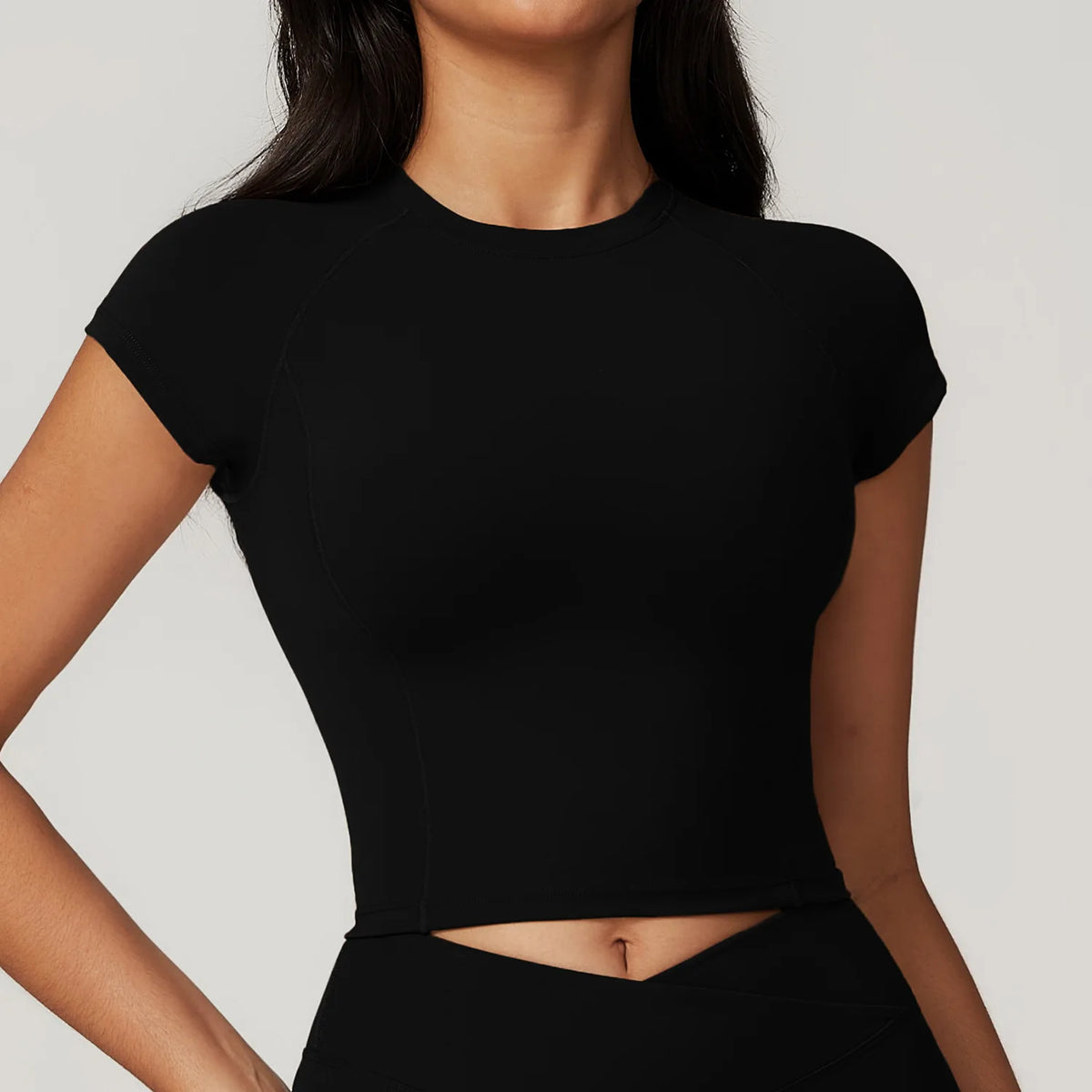 Women's Short Sleeve Tight Sports T-Shirt | Push-Up Breathable Yoga Running Gym Workout Top