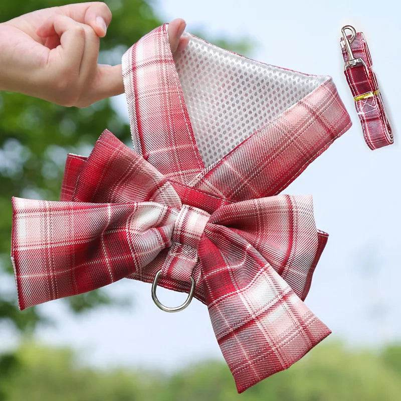 Adjustable Bow Tie Dog Harness & Leash Set - SnaggIt