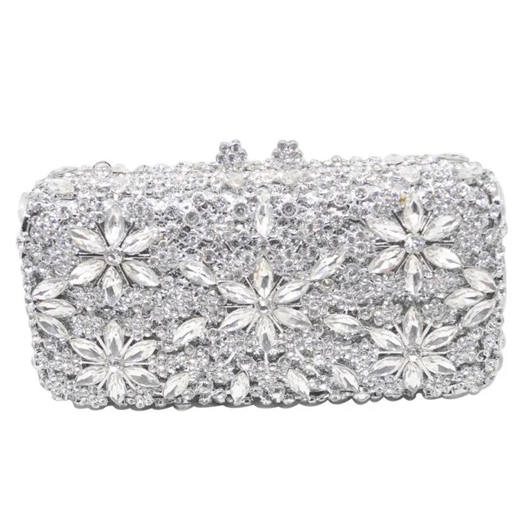 Stone Chain Crystal Evening Clutch