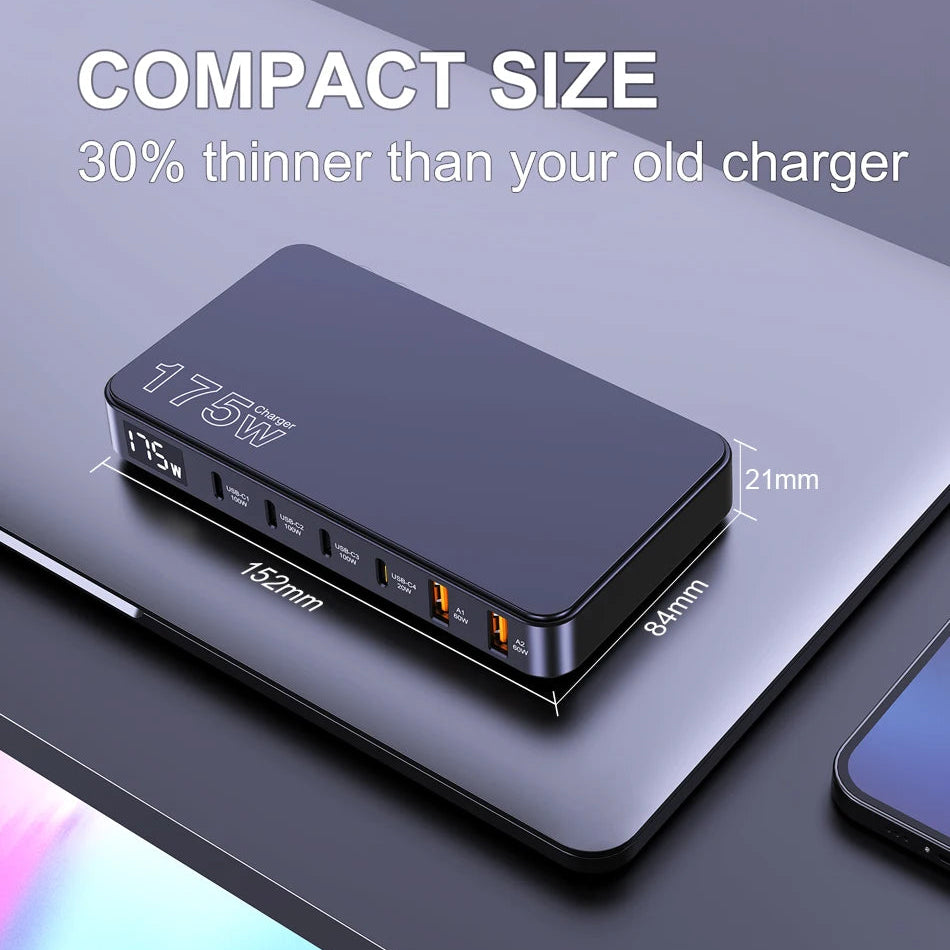 175W GaN 6-Port Fast Charging by Snagg A Charging Station