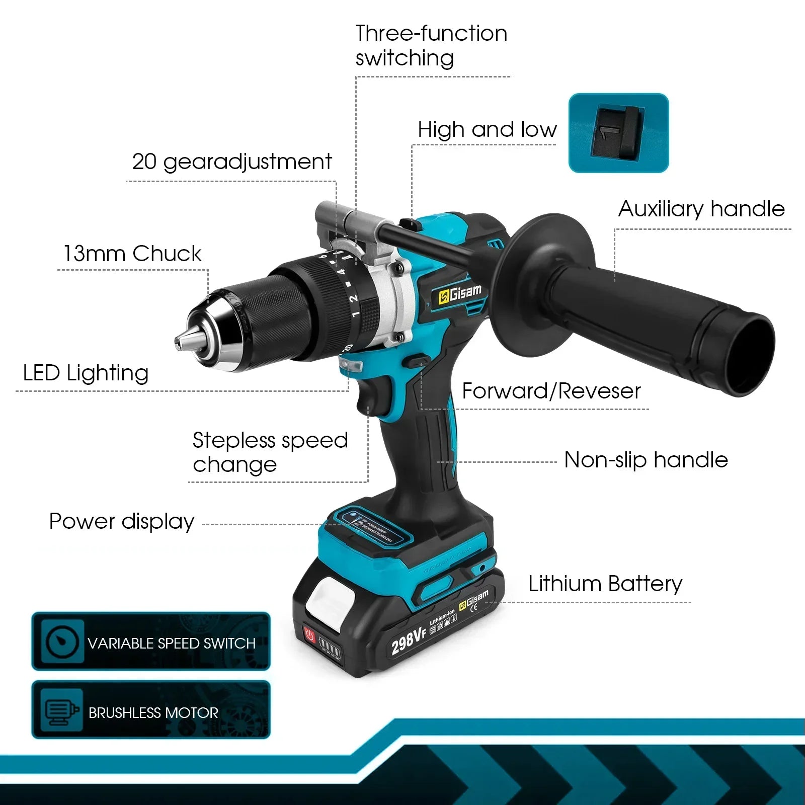 650N·m Brushless Cordless Impact Drill