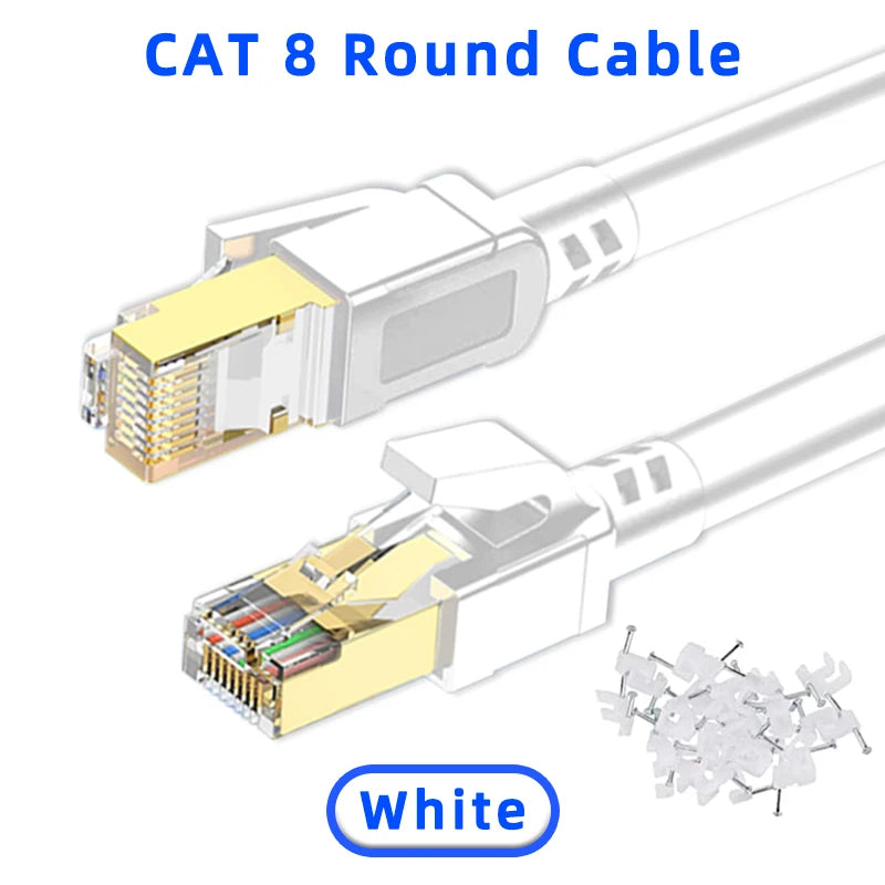 Cat8 Ethernet Cable – Shielded High-Speed 40Gbps 2000MHz by Snagg A Network Cable
