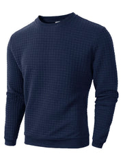 Men’s Jacquard Check Pullover | Autumn/Spring Crew Neck Knitted Sweater