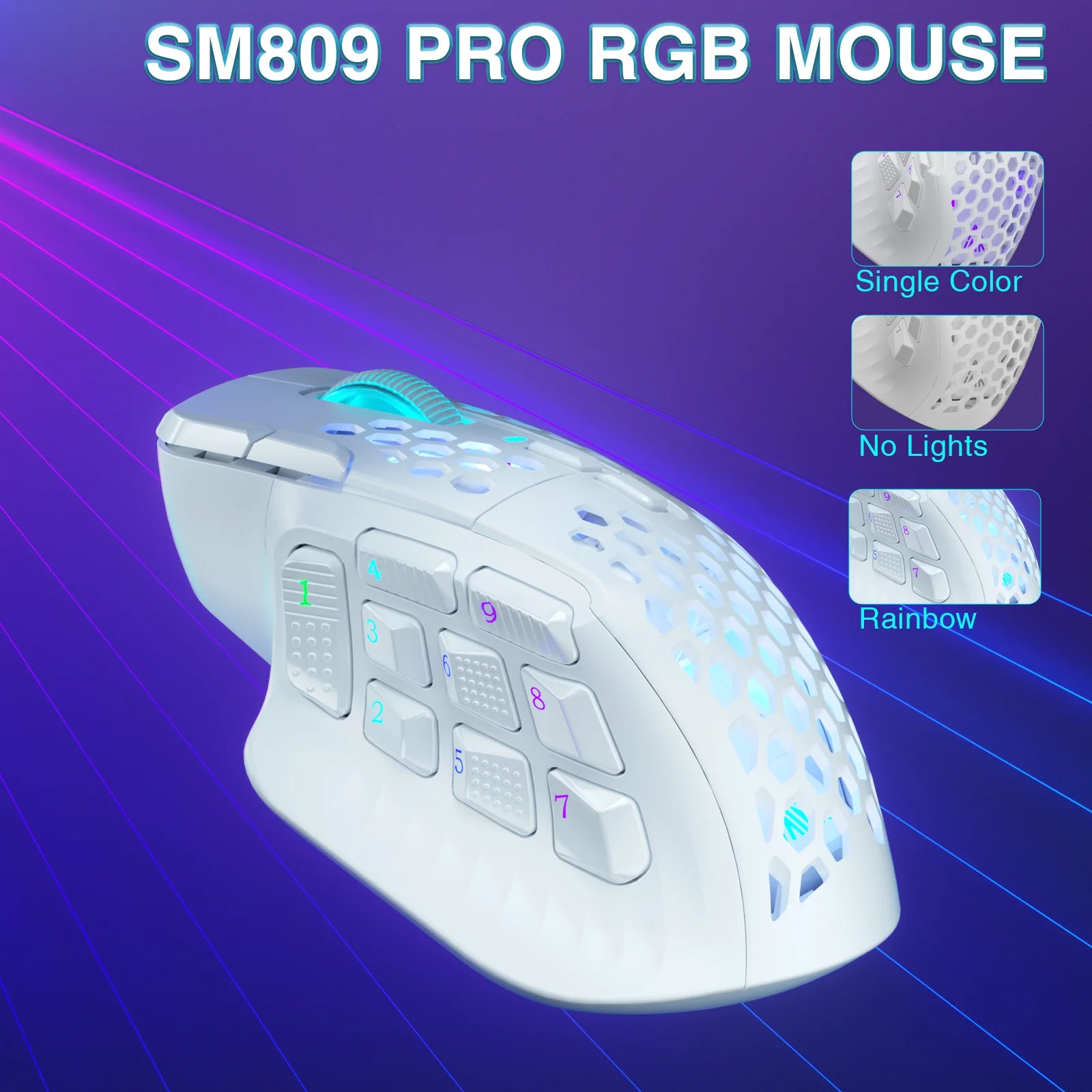 Wireless MMO Gaming Mouse 24,000 DPI, RGB Lighting & Programmable Macros by Snagg A Gaming Mouse