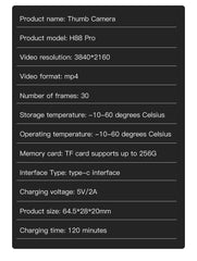 4K UHD Mini Action Camera by Snagg A Portable Camera