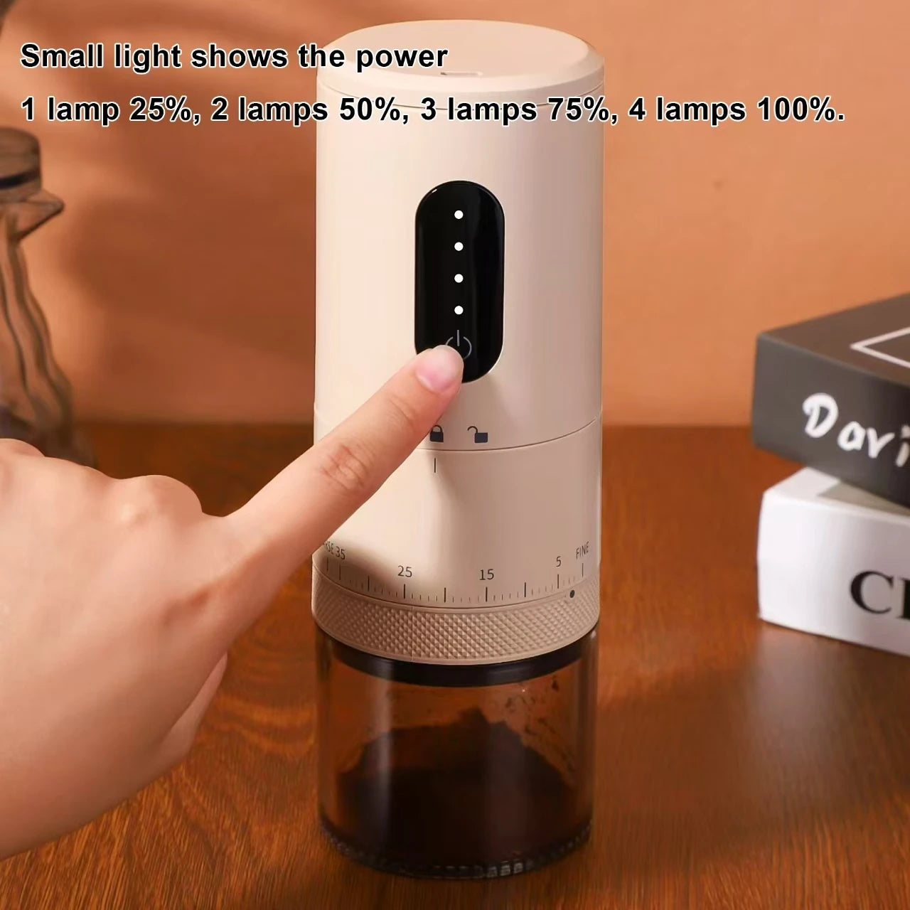 Portable USB Rechargeable Conical Burr Coffee Bean Grinder by Snagg A Grinder