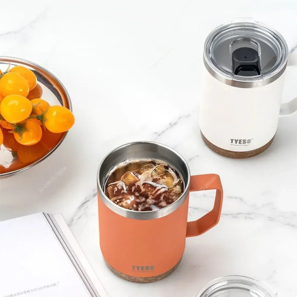 Premium Insulated Coffee Mug Wood Grain Base Office by Snagg A Cup