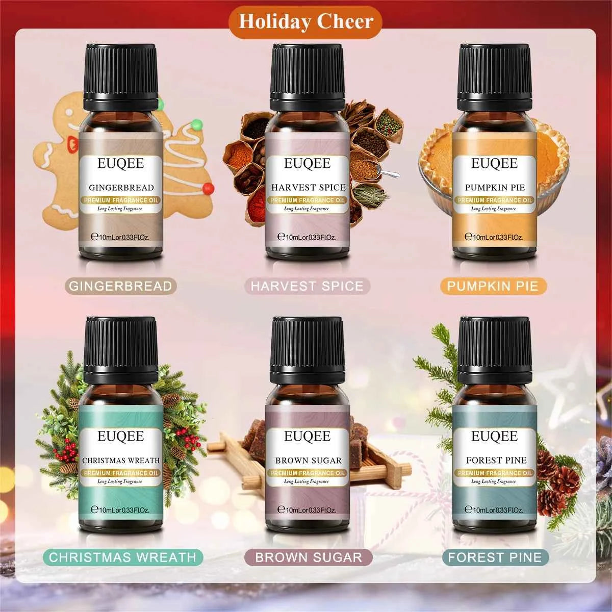 6 Piece Fragrance Oil Collection – Premium 10ml Aroma Diffusion Set for Home & Crafting
