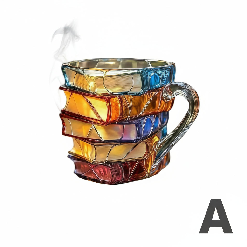 Painted Book Mug Handmade Smart Large Capacity Home Mug by Snagg A Cup