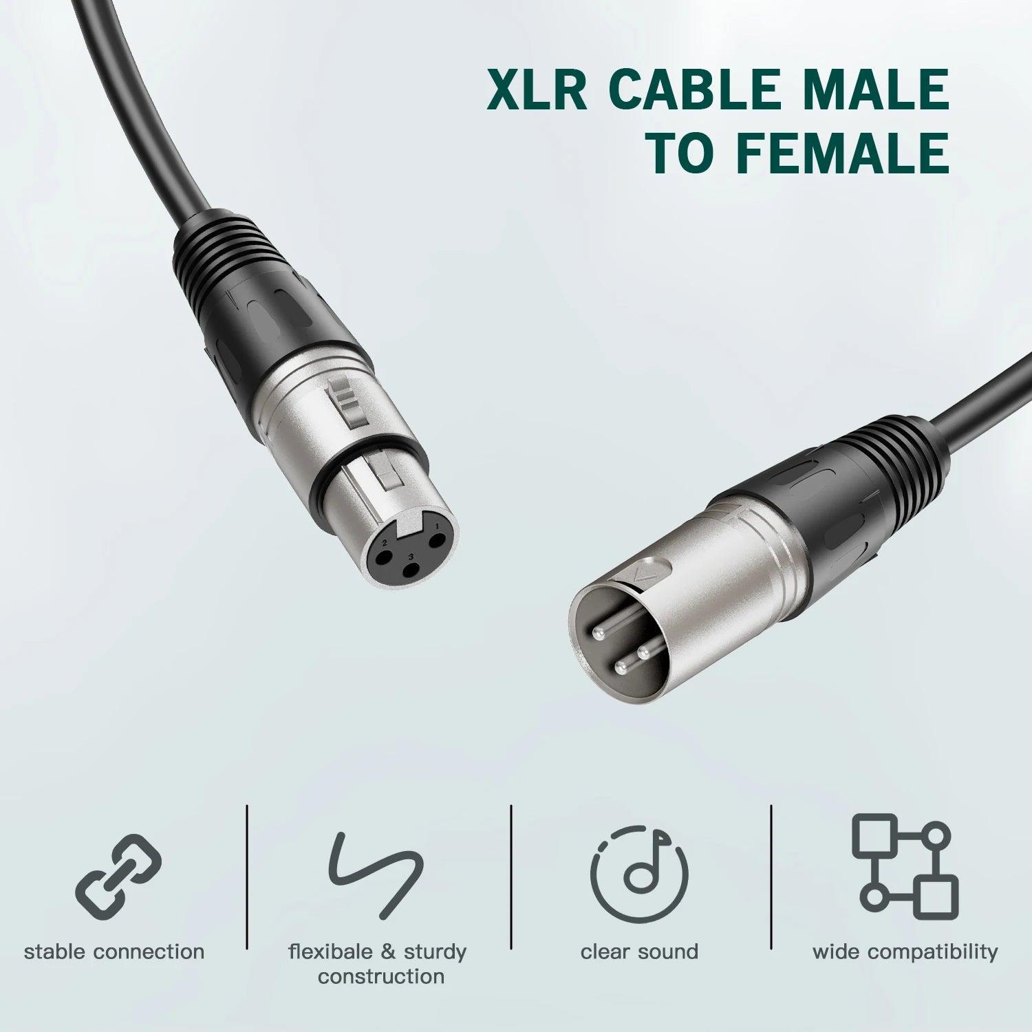 Male to Female Audio Cord for Dynamic or Condenser Mics, Mixers & Sound Cards by Snagg A Microphone Cable