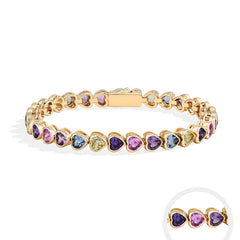 Heart-Shape Sapphire & Zircon Bracelet by Snagg A Bracelet