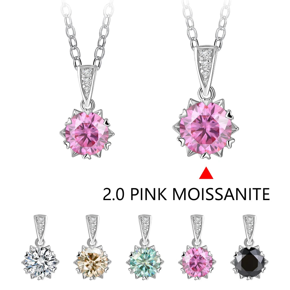 1 Carat Round Brilliant Moissanite Pendant Necklace