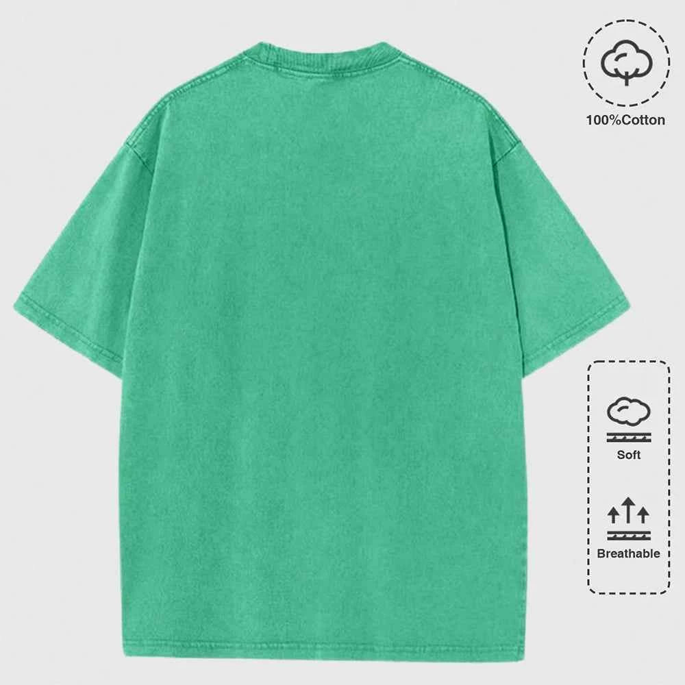 Women's TV Show Inspired Washed T-Shirt | Cotton Oversize Soft Summer Street O-Neck Casual Top