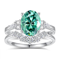 2ct Oval Moissanite Ring Set - SnaggIt