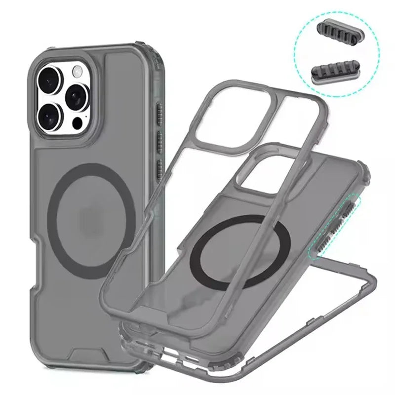3 in 1 Magsafe Heavy Duty Armor Case - for IPhone 16 Series - Phone Cases & Covers