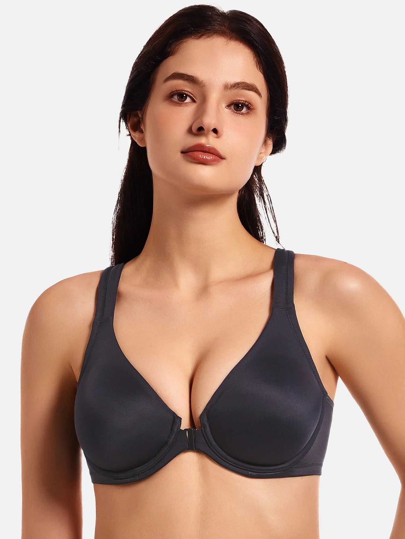 Front Closure Plunge Bra | Seamless Underwire Racerback Full Coverage