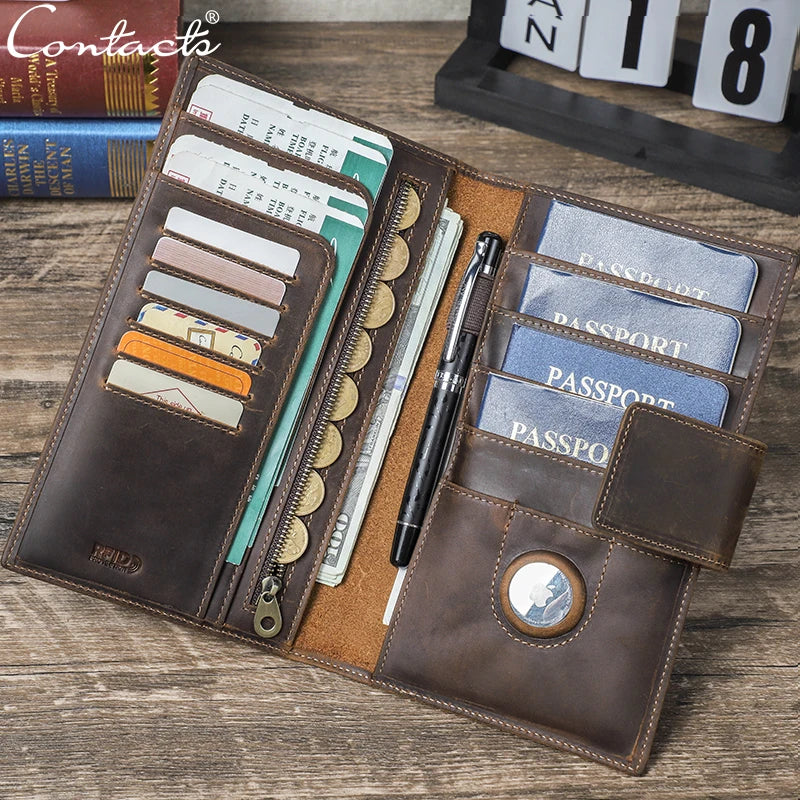 Genuine Leather Family Passport Clutch Wallet by Snagg It Wallet