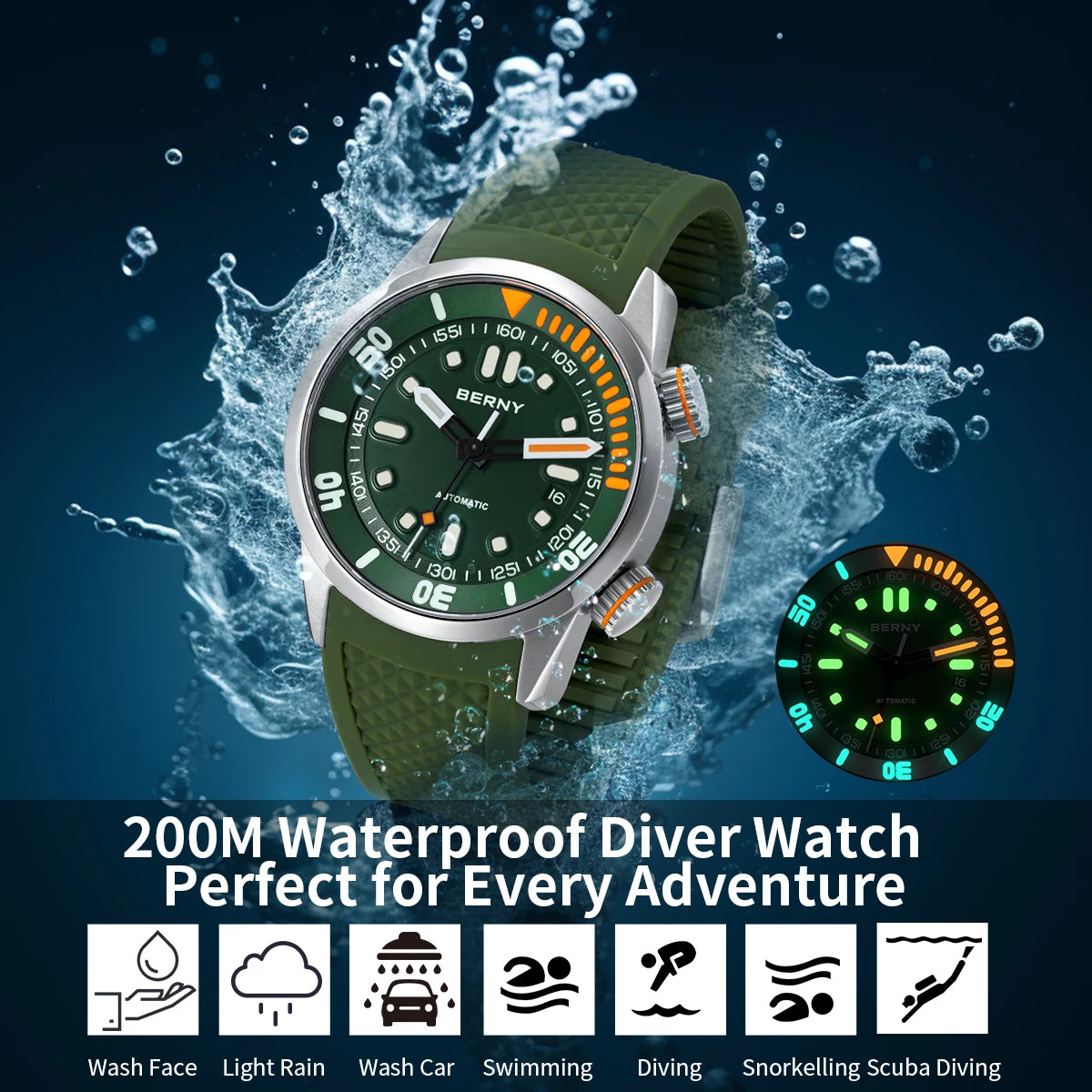 BERNY 20BAR Diver Men’s Automatic Watch