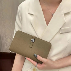Genuine Leather Long Wallet for Women