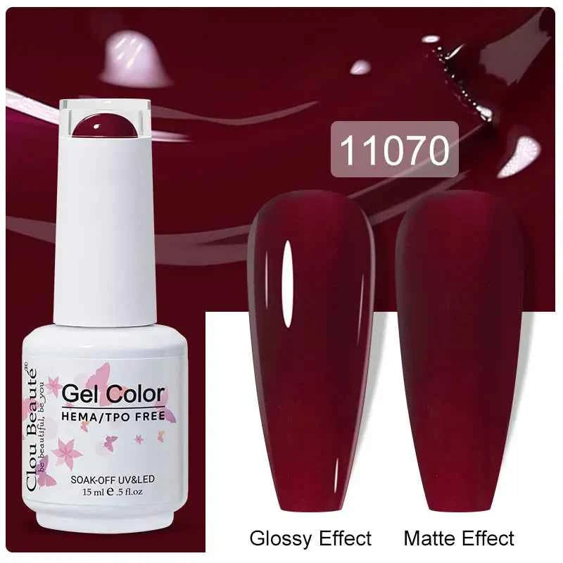 Professional 15ml HEMA & TPO Free Gel Polish – High-Performance Red & Multi Tone Semi Permanent Varnish