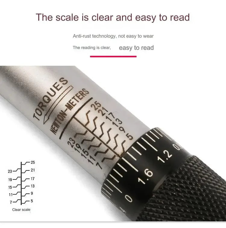 10–210 Nm Torque Wrench 1/2" – Precise Reversible Ratchet for Bicycle, Motorcycle & Automotive