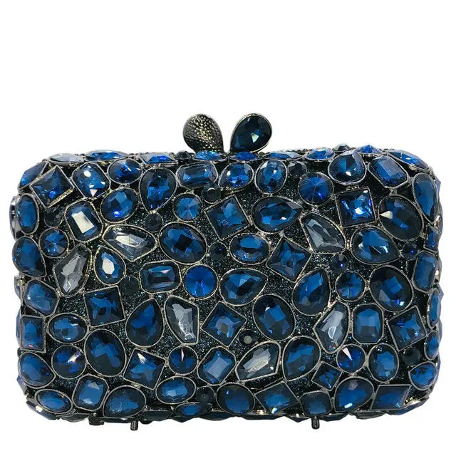 Brown Crystal Evening Clutch