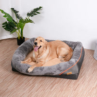 Super Soft Orthopedic Foam Dog Bed with Cotton Bolster & Removable Cover by Snagg A Pet Bed