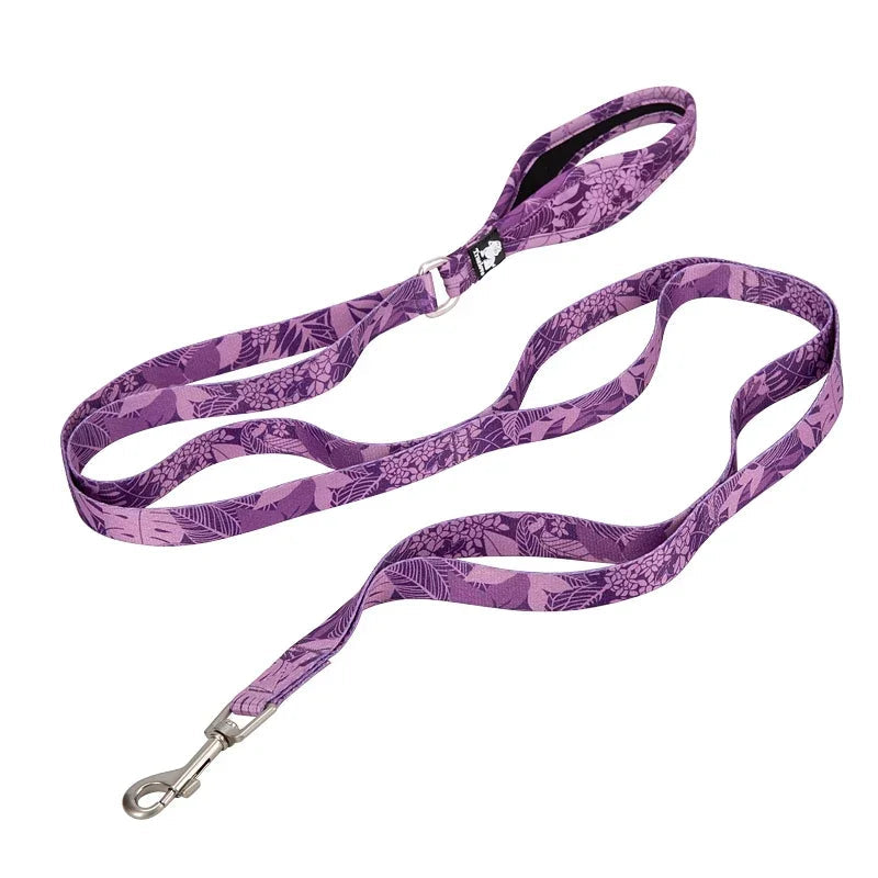 Floral Pet Leash with Neoprene Padded Handle by Snagg A Leash