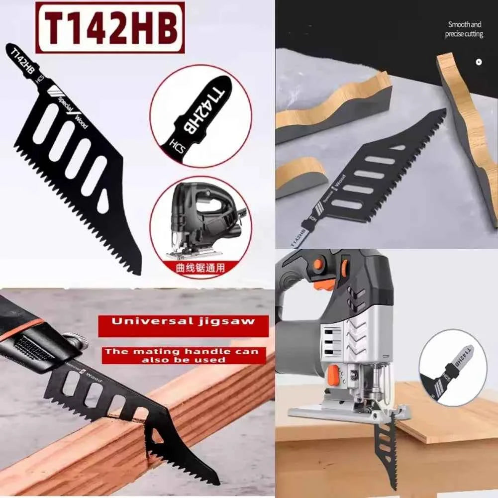 T142HB Flush-Cut Curve Jigsaw Blade | Professional T-Shank Scroll Saw Blade for Hardwood & MDF