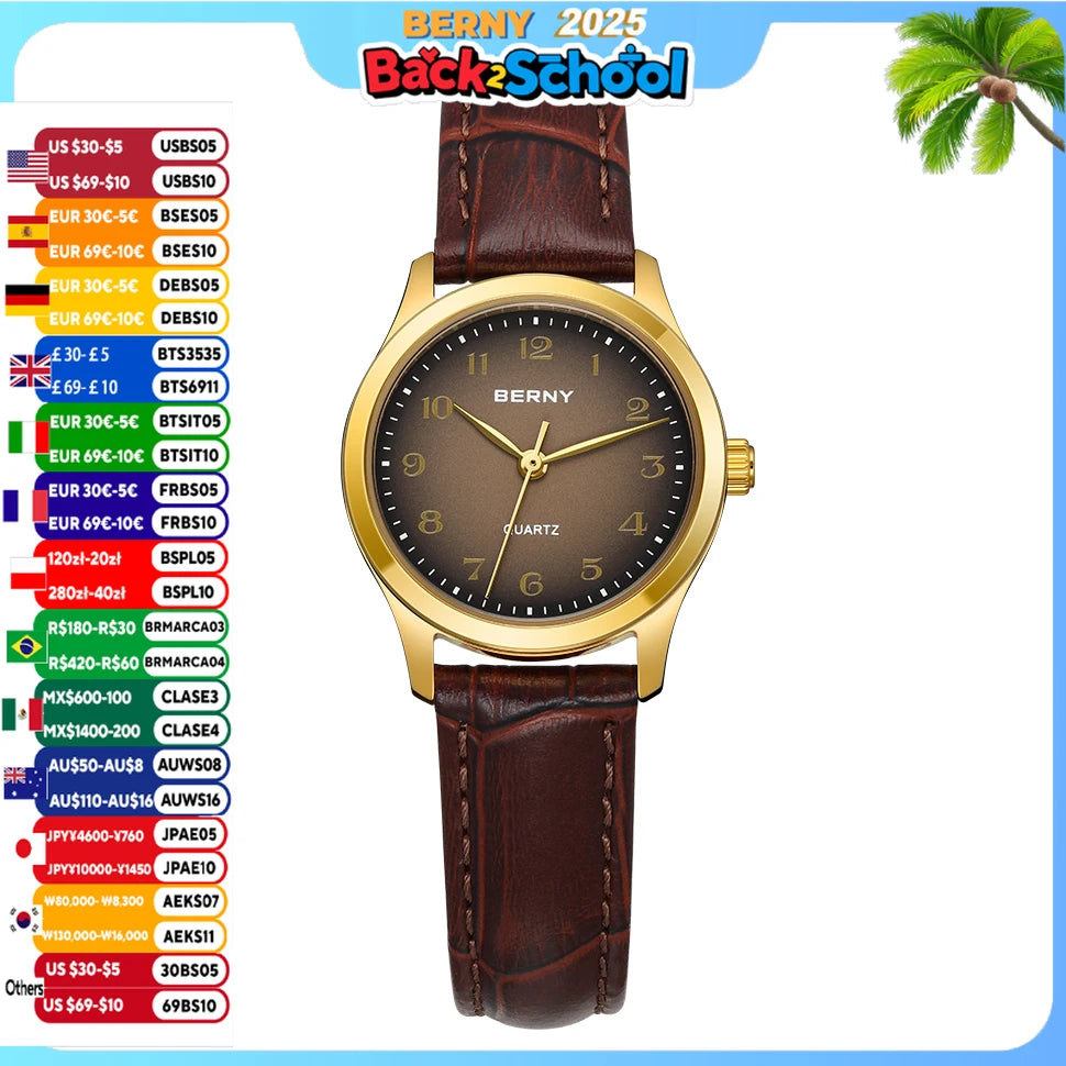 BERNY Women’s Gold Luxury Quartz Watch
