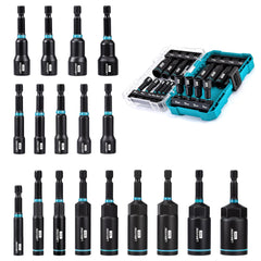 16/18 Pcs Magnetic & Deep Nut Driver Set – SAE & Metric Impact Nut Driver Kit with 1/4" Hex Shank for Drill & Impact Driver