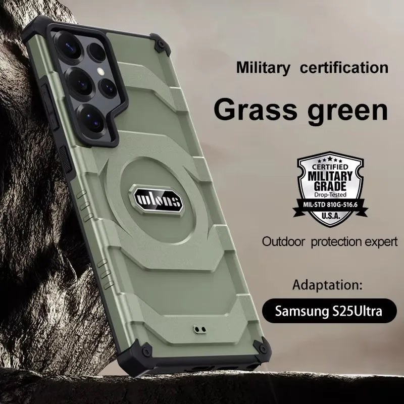 Magnetic Military Rugged Armor Magsafe Case - For Samsung Galaxy S25 Ultra
